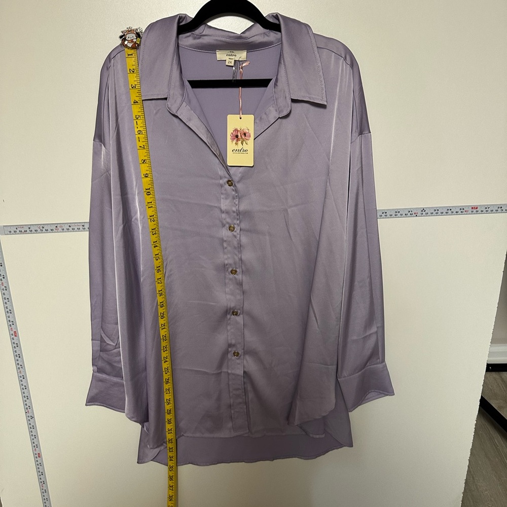 Entro Purple Long Sleeve Button Down Shirt